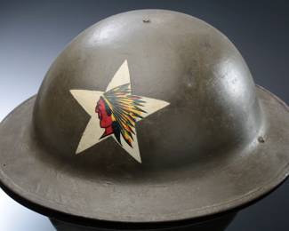 WWI US M1917 "Doughboy" Helmet - 2nd Infantry Division "Indianhead" - Original Paint & Insignia
