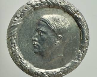 1935-36 German WHW Tinnie - "Amtlich Genehmigt" Adolf Hitler Donation Pin