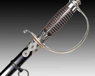 WWII German Police Officer Degen Sword SS Peter Daniel Krebs With Scabbard