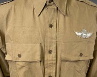WWII USAAF Pilot Shirt - Army Air Forces, Embroidered Wings & Patch