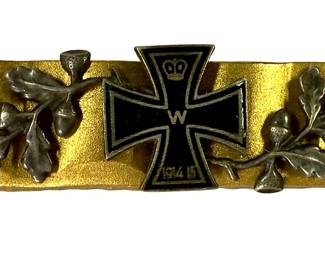 Imperial German WWI 1914 Iron Cross Veteran's Patriotic Pin Clasp with Oak Leaves