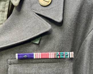 WWII US Army M1944 Field Jacket & Shirt - 1st Armored Div. Artillery T/3 - Combat Infantryman Badge, Purple Heart - Dated 1944