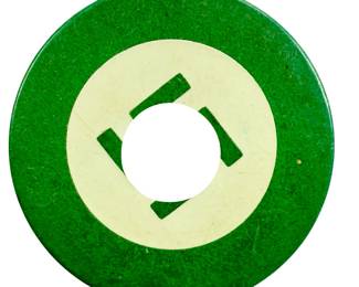 WWII Era German Third Reich NSDAP Party Poker Chip / Green Bakelite Game Token (Spielmarke) w/
