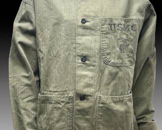 WWII USMC P-41 HBT Utility Jacket - Marine Corps, Pacific Iwo Jima Era
