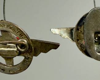 Lot of 2: Pre-WWII German DLV Air Sports Association Badges - Pin-Back & Buttonhole Variants by K. Wurster