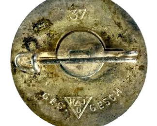 German Third Reich N.S. Arbeitsdienst (RAD) Enameled Tinnie - Abtlg. 4/305 Braunschweig - Maker Marked