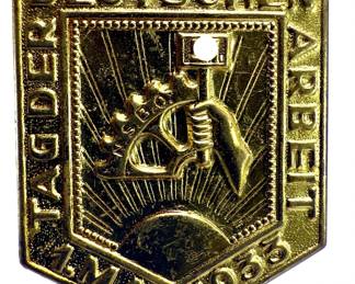 Historic 1933 German "Tag der Arbeit" May Day Tinnie Badge - First Year of Third Reich NSBO Propaganda