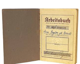 WWII German ARBEITSBUCH - Berlin Female Worker's Book with Post-War Entries 1941-1948