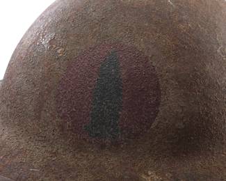 Original WWI US M1917 Doughboy Helmet with Hand-Painted Artillery Shell Insignia