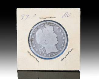 1897 P US Barber Silver Half Dollar Coin