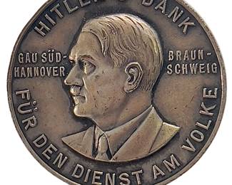 WWII German "Hitler's Dank" WHW Service Award Badge - Gau Süd-Hannover
