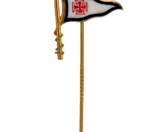 Vintage German Sea Rescue (DGzRS) Supporter Stick Pin - Hanseatic Cross Flag