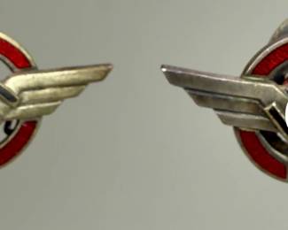 Lot of 2: Pre-WWII German DLV Air Sports Association Badges - Pin-Back & Buttonhole Variants by K. Wurster