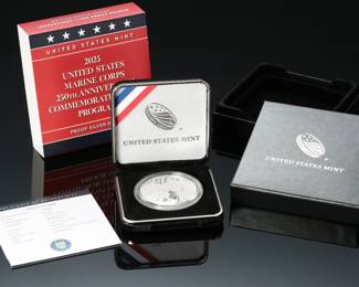 U.S. Marine Corps 250th Anniversary 2025 Proof Silver Dollar