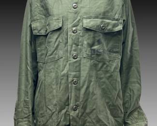 Vintage 1960s USMC P-61 Shirt - Vietnam Era OG-107 Sateen