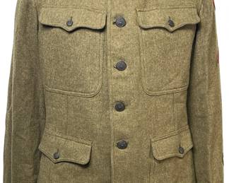 WWI US Army Medical Doughboy M1917 Tunic with AFS "Cock of Verdun" Patch & Chevrons