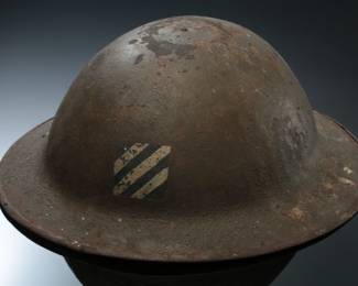 WWI Doughboy US Helmet Trench Art Black & White?