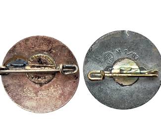 Lot of 2 Early German Hitler Youth (HJ) "Deutsche Arbeiter-Jugend" Rising Sun Badges - RZM & Ges. Gesch. Marked