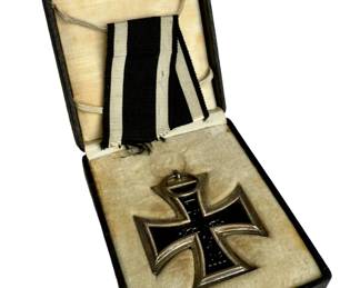 WWI Imperial German Iron Cross 2nd Class 1914 with Ribbon & Presentation Case - EK2 WW1 Prussian Military Bravery Medal