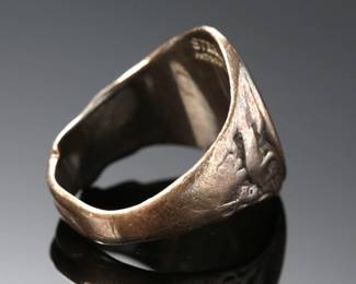 Sterling Silver Pat 1917 WWI Soldier Ring SZ: 7.75