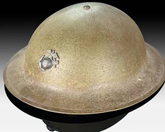 Original USMC M1917A1 "Kelly" Transitional Helmet - WWI M1917 Shell w/ Period EGA