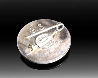 German Third Reich "Heim ins Reich" Propaganda Pin - Enameled Badge - Maker Marked L.G.S