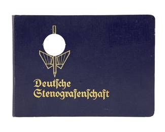 WWII German Third Reich Era "Deutsche Stenografenschaft" Stenographer's Membership ID Booklet - Berlin 1937