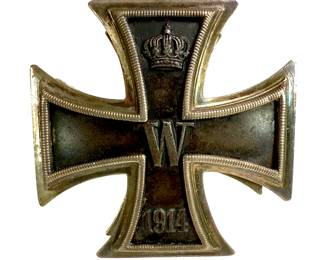 WWI German Iron Cross 1st Class - D.R.G.M. Patent Screw-Back in 800 Silver