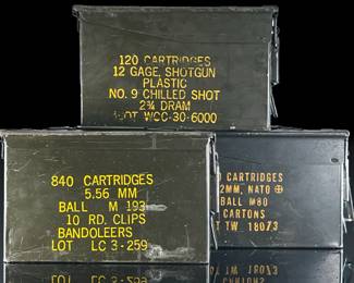 Lot of 3 Empty Military Ammunition Boxes