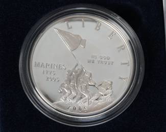 2005 Marine Corps 230th Anniversary PROOF Uncirculated Silver Dollar Coin
