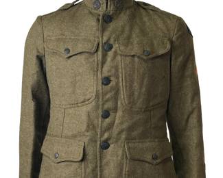 WWI US Army Doughboy M1917 Service Coat Tunic - 40th "Sunshine" Division Artillery AEF - All Insignia Intact - Overseas & Discharge Chevrons