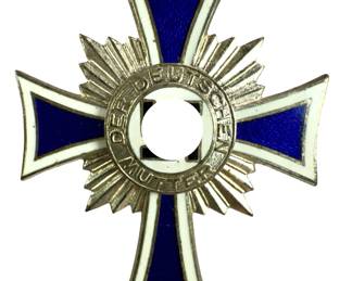 WWII German Mother's Cross in Silver - 2nd Class with Full Ribbon - Dated 1938