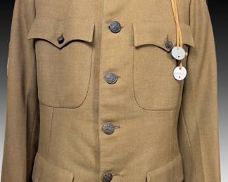 WWI US Army Named Military Tunic Isaiah Mackey Jacket with Dog Tags