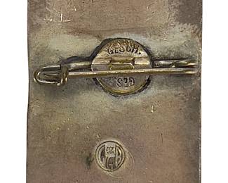 1930s German Red Enamel "Handwerk" Propaganda Badge - Ges. Gesch. - Maker Marked GR (Gustav Richter)