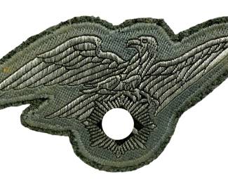 WWII German Army HEER Officer's Breast Eagle Patch - Aluminum Thread