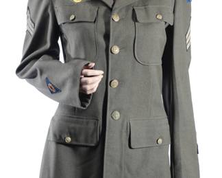 WWII US Army Air Forces "Class A" Service Coat - 1942 Dated Technician Fifth Grade Uniform - Frank G. Kagny - Original AAF Patches