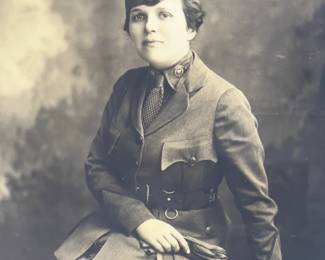 WWI Original Photo Woman Volunteer MOTOR CORPS OF AMERICA Uniform by Famed NY Photographer THEODORE MARCEAU c. 1918