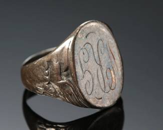 Sterling Silver Pat 1917 WWI Soldier Ring SZ: 7.75