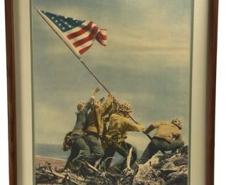 Vintage WWII Iwo Jima Flag Raising Print by Joe Rosenthal - Associated Press Newsphoto