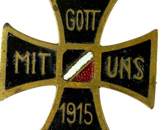 WWI German Imperial Patriotic 'Gott Mit Uns' 1915 Iron Cross Badge