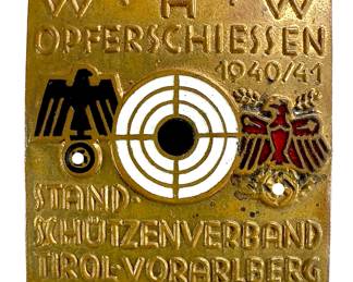 WWII German 1940/41 WHW "Opferschiessen" Tinnie Badge - Schützenverband Tirol-Vorarlberg