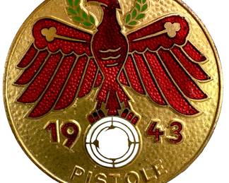 1943 German Tyrolean Pistol Shooting Prize Badge by C. Poellath
