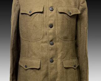 WWI US Army M1917 Doughboy Tunic - Engineer Corporal AEF Service & Discharge Chevrons