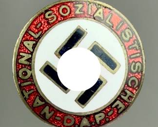 Small-Sized German Third Reich NSDAP ( Party) Enameled Membership Badge - Ges. Gesch