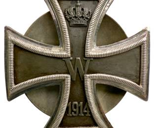 WWI Imperial German Iron Cross 1st Class - Silver Marked Screw-Back (EK1)
