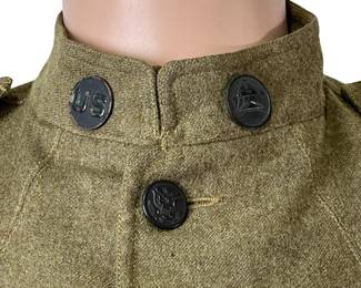 WWI US Army AEF Tank Corps M1917 Doughboy Tunic - Corporal, Rare FT-17 Collar Disc