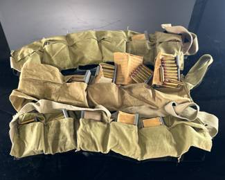 Lot of 3 WWII Korean War Bandoliers