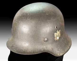 WWII German M42 (Heer) Single Decal Steel Helmet