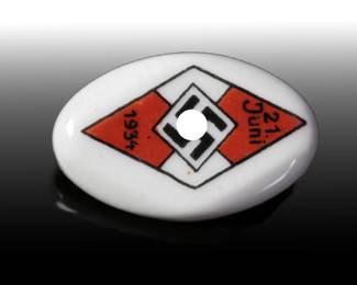 1934 German Hitler Youth Summer Solstice Porcelain Tinnie