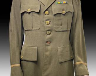 WWII US Army Officer Uniform - RARE 2-War Vet - Mexican Border & 2nd Cavalry Div Patch / 13th Armored Regt